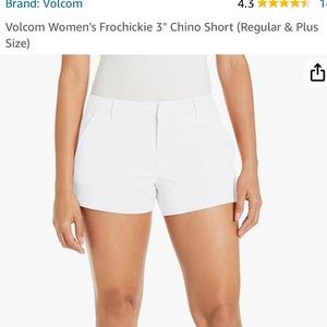 Women’s volcom 3in white chino shorts. Size 27